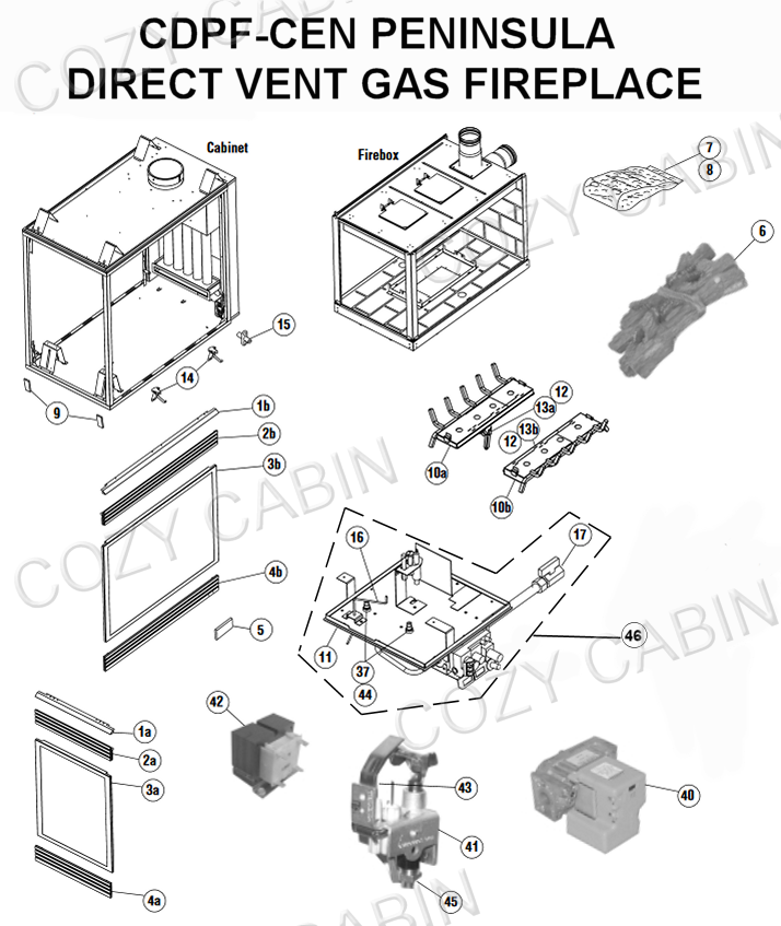 PENINSULA DIRECT VENT GAS FIREPLACE (CDPF-CEN) #CDPF-CEN